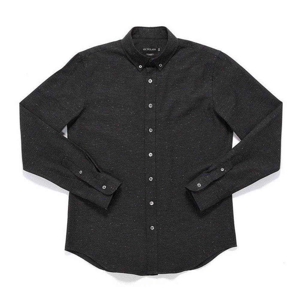 Outclass Charcoal Flecked Men's Shirt